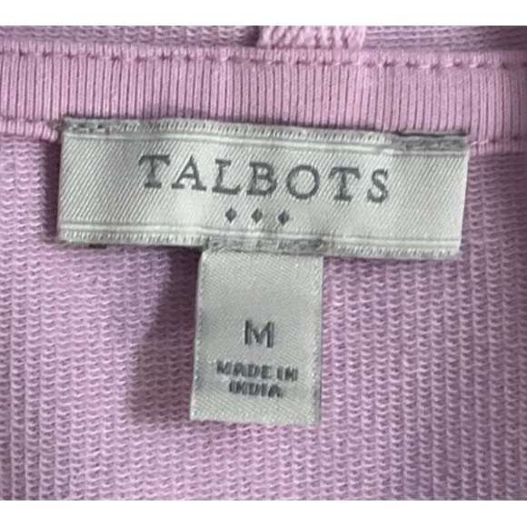 Talbots Hoodie Sweatshirt Womens Sz M Pink Cotton Pullover Athleisure Activewear - Picture 3 of 9